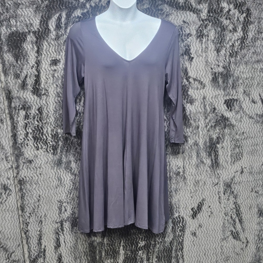 Torrid Acas Trapeze Jersey Swing Dress Sz 1X Gray Flowy Comfy Minimalist Boho